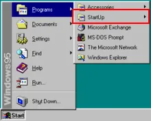 Carpeta de inicio Windows 95