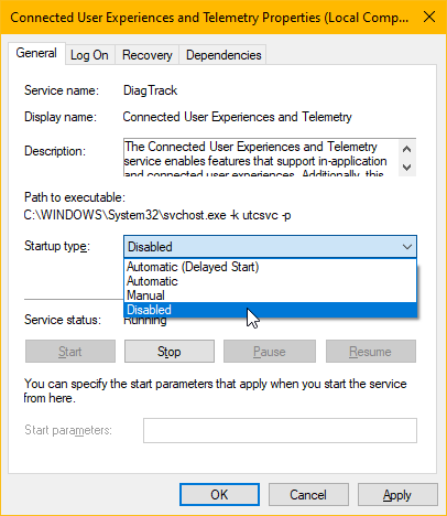 Deshabilitar las experiencias de usuario conectado y el servicio de telemetrÃ­a Windows 10