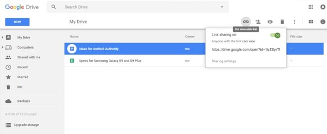 cómo compartir archivos en google drive