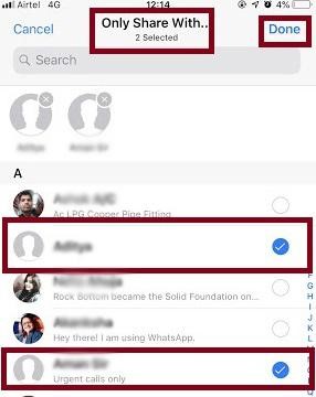 Cómo mostrar u ocultar el estado de WhatsApp de algunos contactos